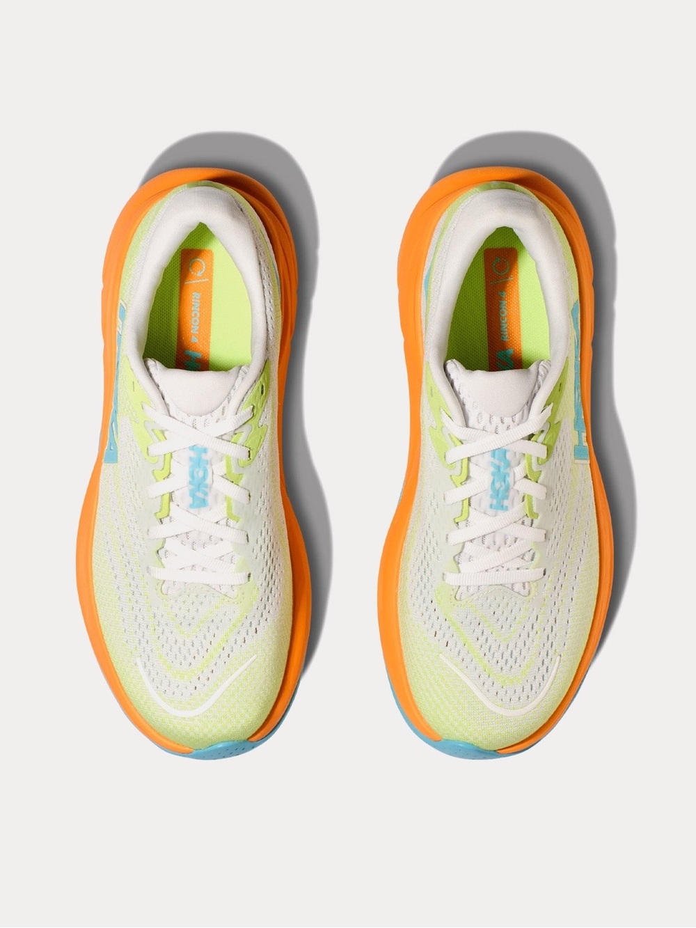 Hoka Kids Running Shoes - White, Neon Yellow & Orange